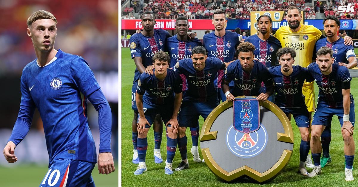 Cole Palmer (left) and PSG team