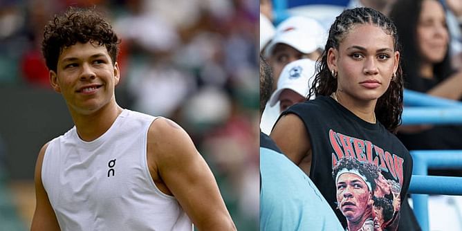 PICTURE: Ben Shelton's girlfriend Trinity Rodman proudly flaunts her love for him with custom t-shirt bearing American's face at Citi DC Open