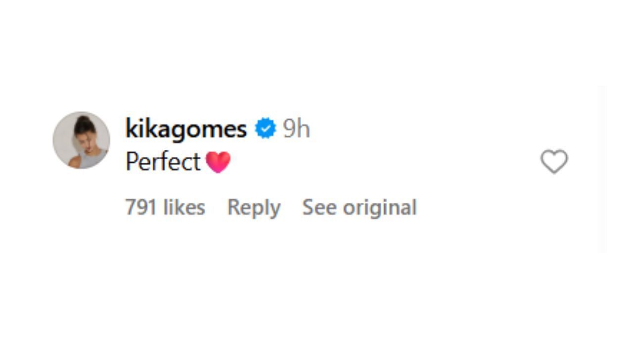 Snapshot of Pierre Gasly&#039;s girlfriend&#039;s reaction...Credits-Instagram