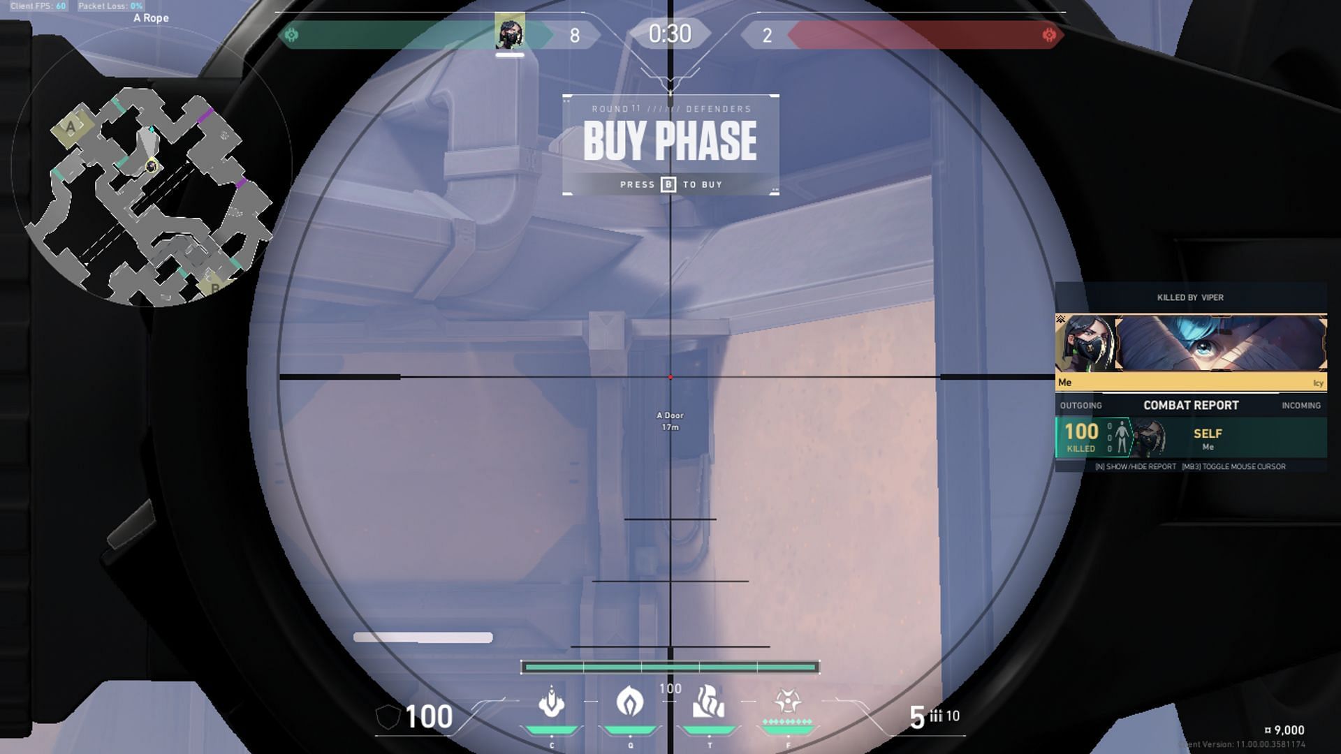 Aim exactly at this black section in the wall (Image via Riot Games)