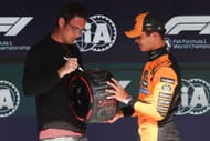 Thierry Neuville and Lando Norris of McLaren after qualifying ahead of the F1 Belgian GP at Spa-Francorchamps in Spa, Belgium on July 26, 2025. - Source: Getty