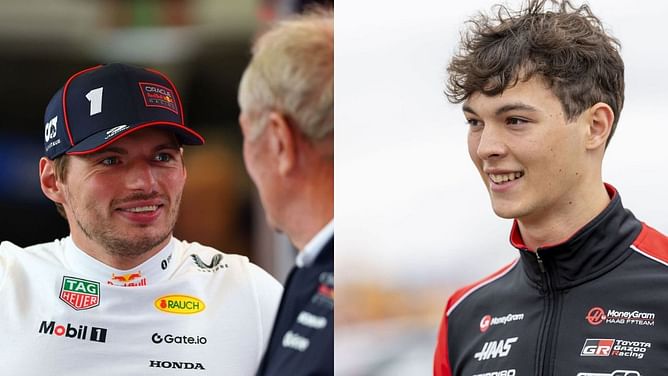 Watch: Max Verstappen's chuckling reaction to Ollie Bearman's pit lane crash