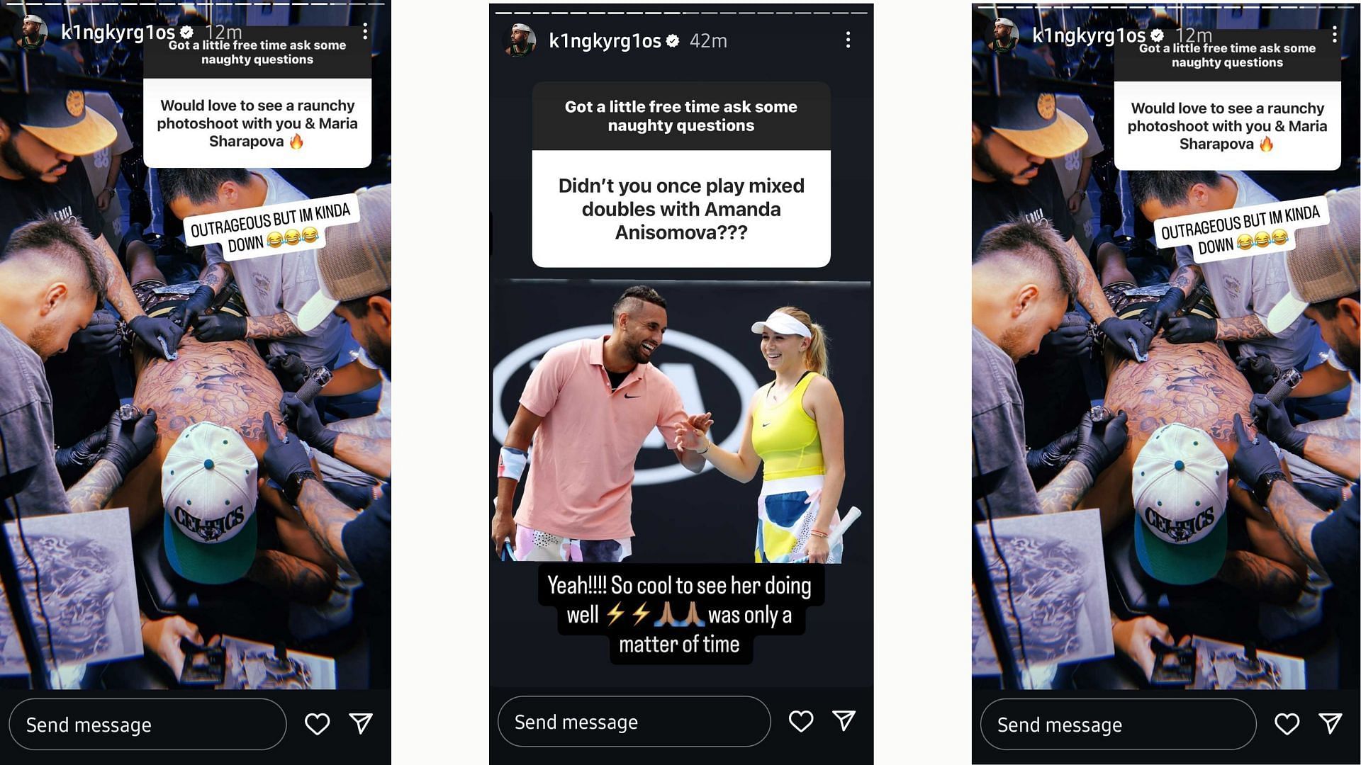Nick Kyrgios&#039; Instagram Stories | Instagram @k1ngkyrg1os