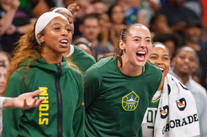 Ex-Fever Katie Lou Samuelson's rehab gets special visit from adorable Aliya in viral video: "Playing bangers on the AUX"