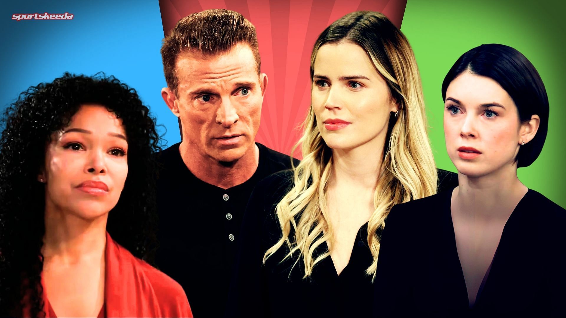 From left, Portia, Jason, Sasha and Willow on General Hospital (Custom edit by Sportskeeda, Original images via ABC Network)