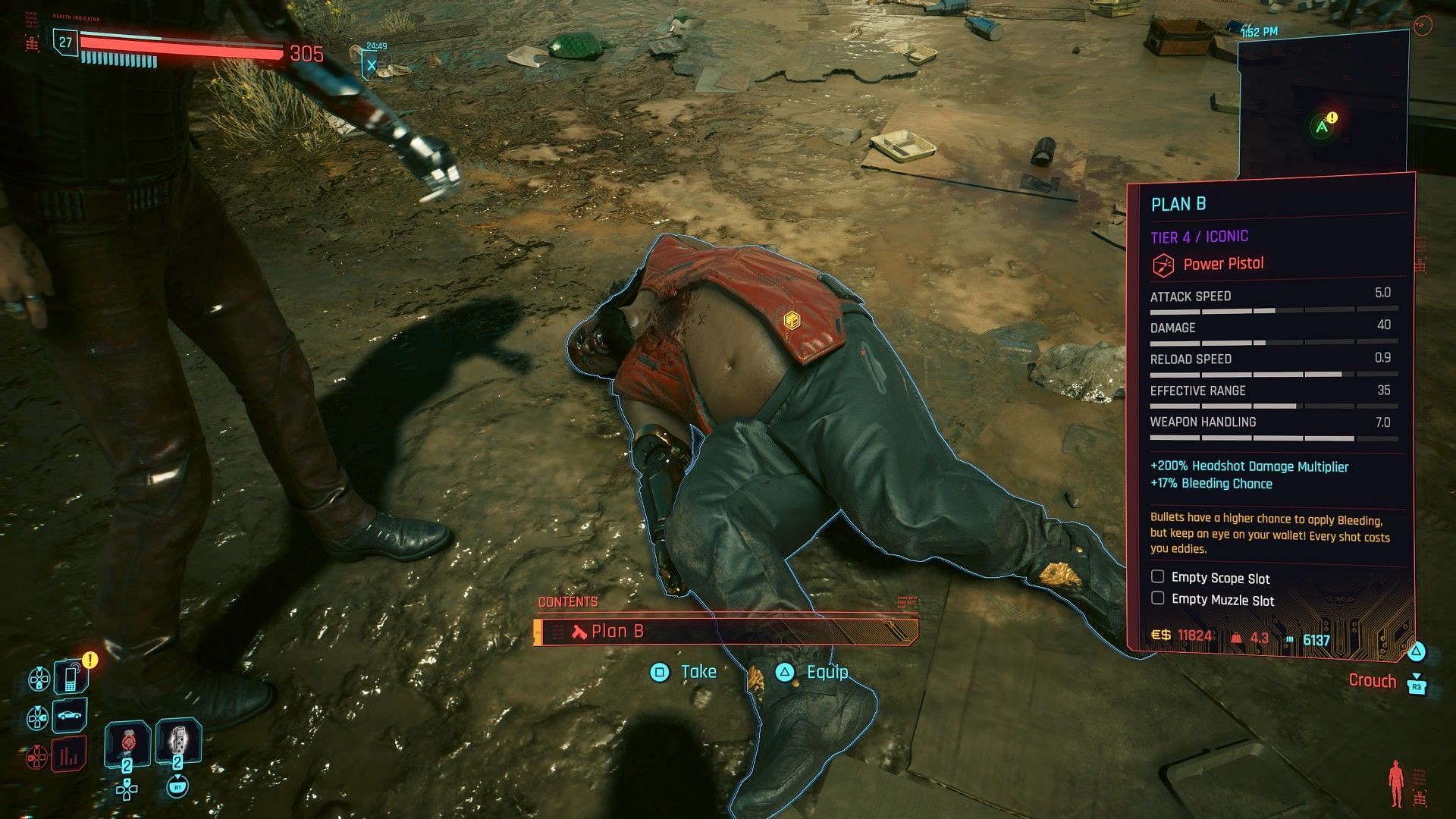Dex&#039;s dead body (Image via SK Gaming || CDPR)