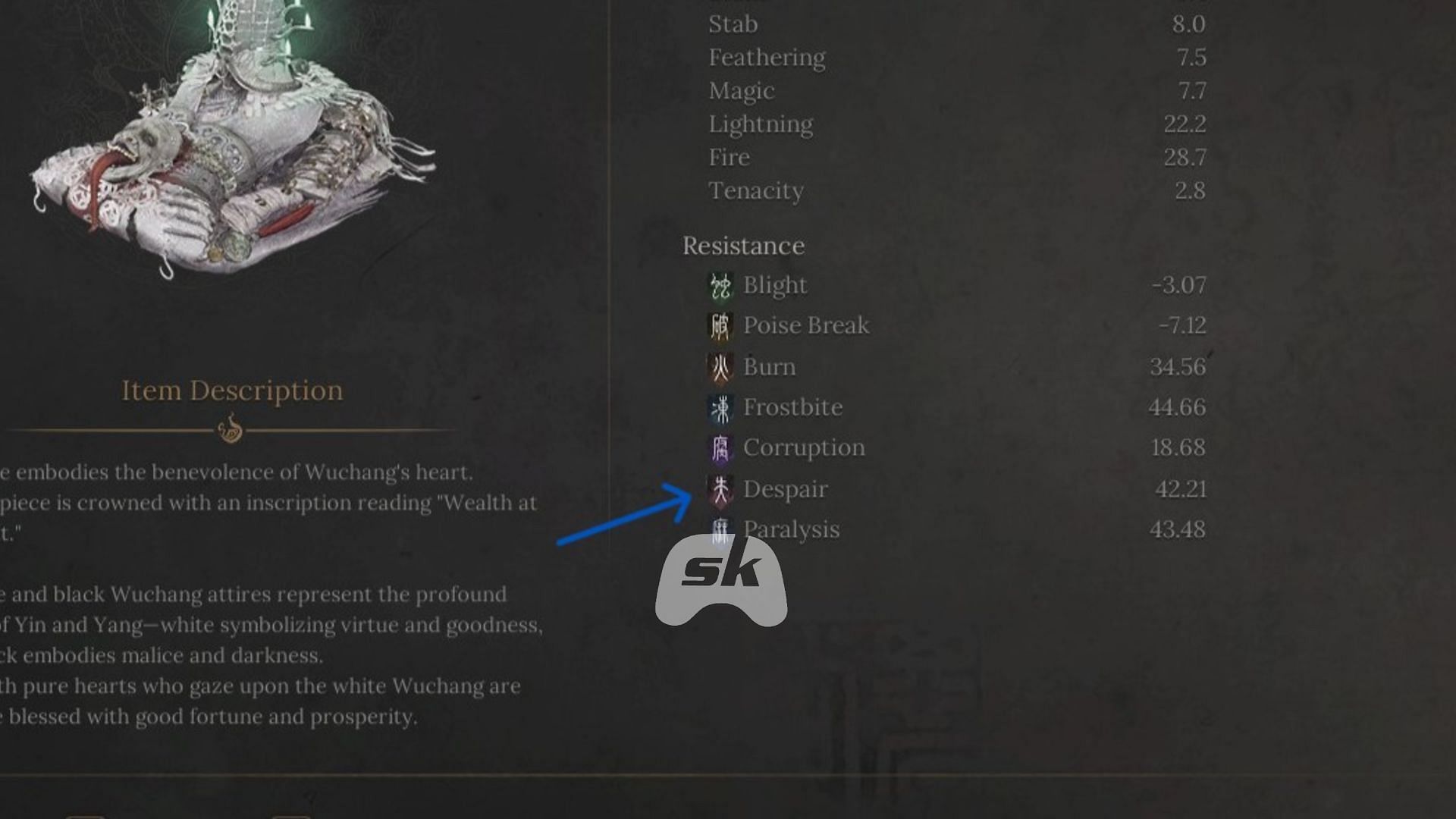 Despair in Wuchang: Fallen Feathers (Image via Sportskeeda Gaming // 505 Games)