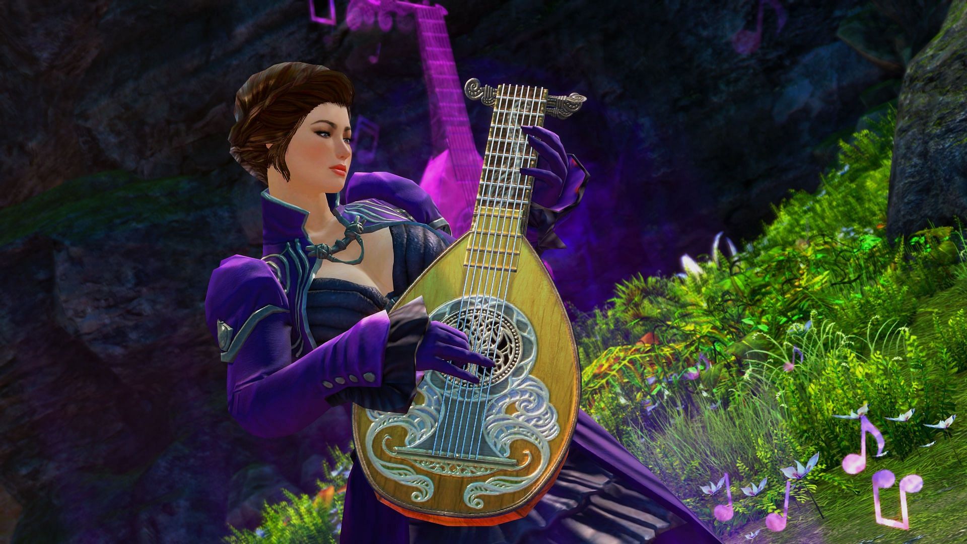 Finally, another MMO brings the Bard, with some much-needed Purple touch (Image via ArenaNet)