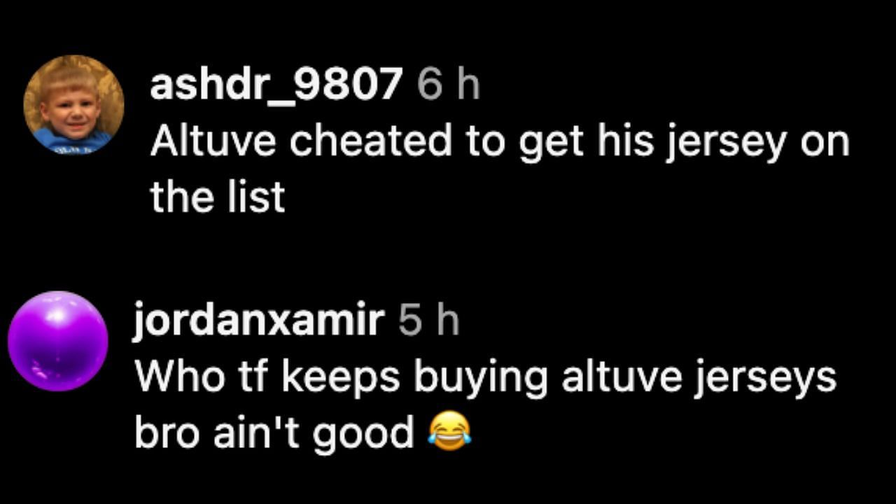 Screenshot of fans&#039; comments on Instagram (Images from - Instagram.com/@mlb)