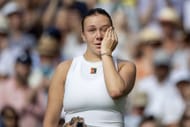 Amanda Anisimova looks dejected after losing the women's singles final at the 2025 Wimbledon Championships (Source: Getty)