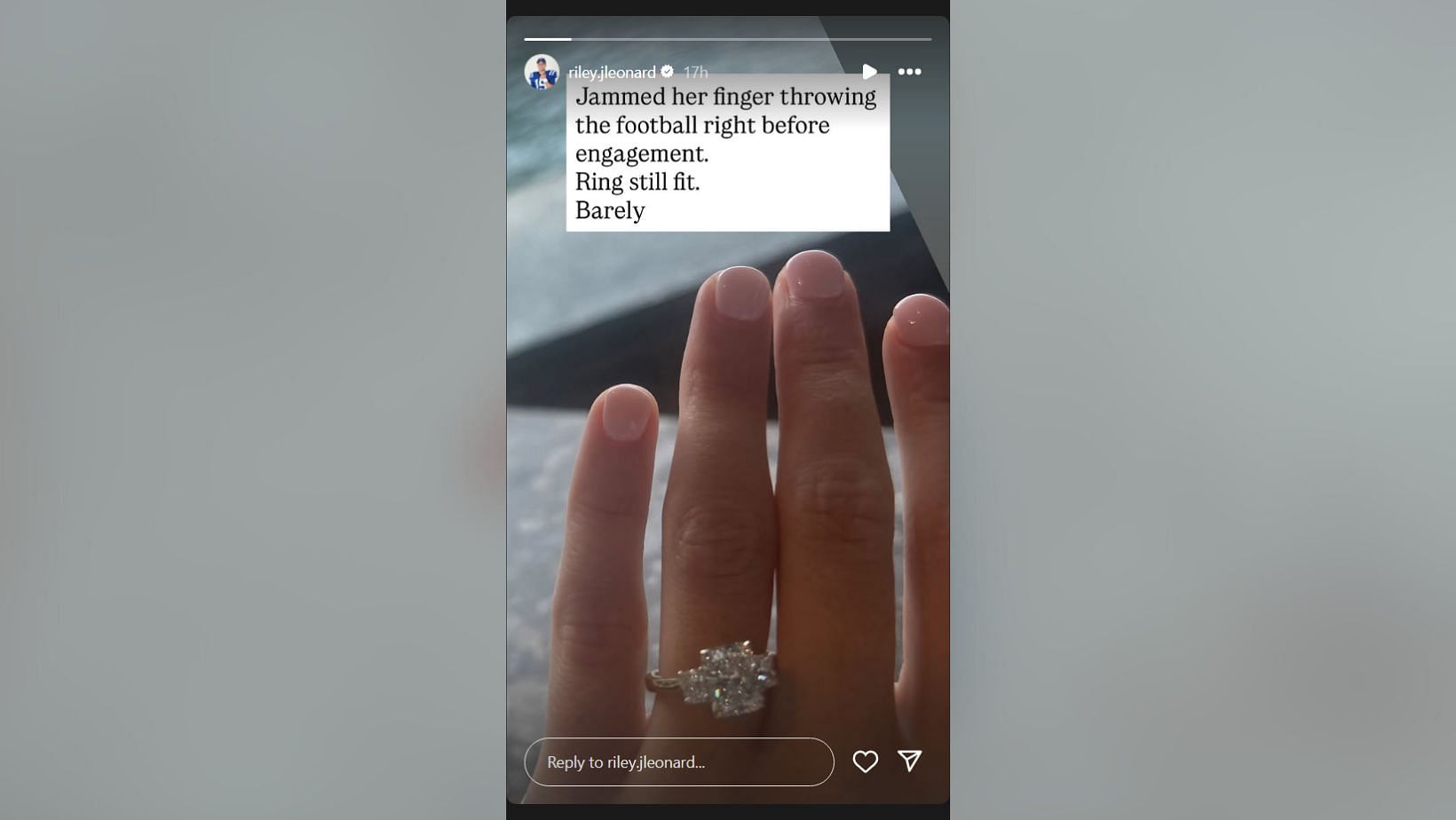 Riley Leonard admits accidentally injuring GF Molly Walding right before the engagement at Lake Como (Image Credit: Leonard/IG)