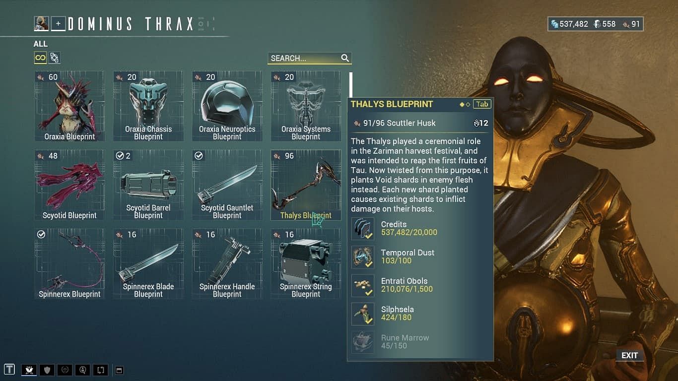 You can also get it from Acrithis in the same menu (Image via Digital Extremes)