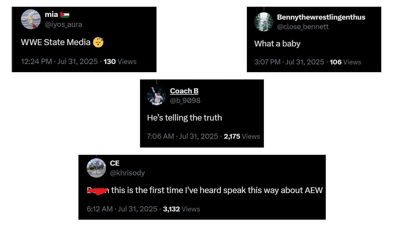 Fan reactions. [Screenshots taken from The Ringer&#039;s X]