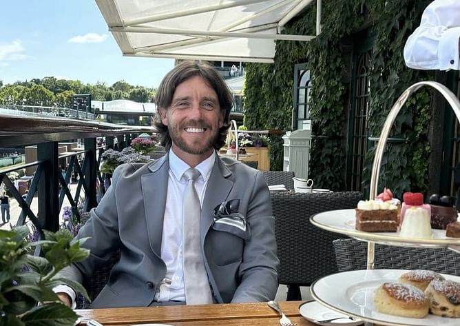 Tommy Fleetwood enjoys weekend at Wimbledon donned in silver suit amid PGA Tour break