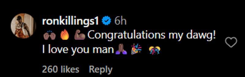 Screenshot of R-Truth&#039;s reply to Dustin&#039;s post [Credit: Dustin Rhodes on Instagram]