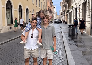Brad Marchand spends gala time with wife Katrina and their children in Orvieto, Italy ahead of his sister's destination wedding