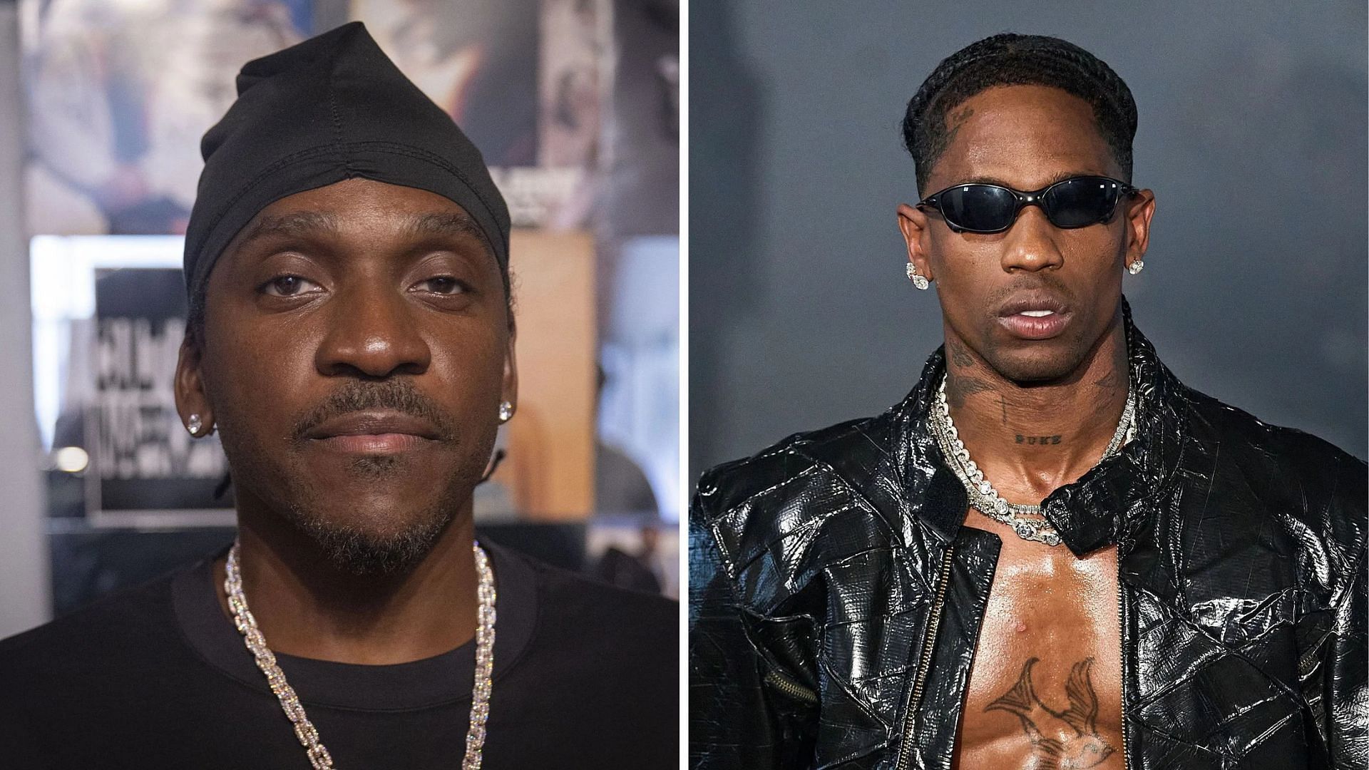 Pusha T (L) and Travis Scott (R) (All Images via Getty)