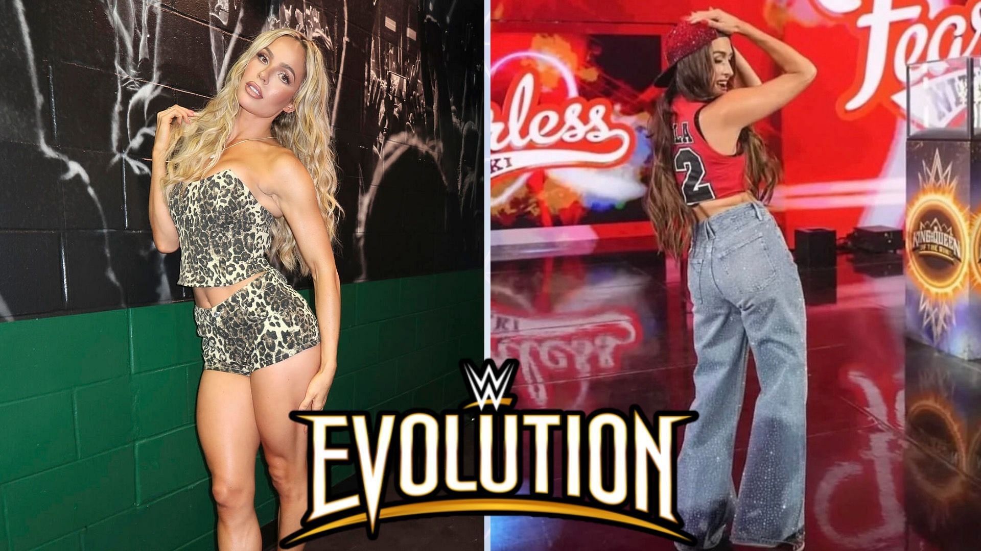 Some WWE stars will be part of a major title match at Evolution [Credit: WWE.com &amp; Nikki Bella on X]