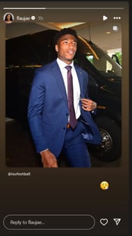 Flau'jae Johnson shares BF Chris Hilton Jr's LSU photo on IG story. Image via @flaujae