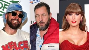 Adam Sandler praises Taylor Swift while reflecting on his "buddies" like relationship with Travis Kelce