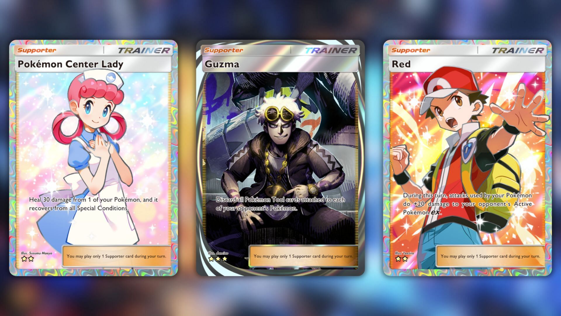 Essential Support cards for this deck (Image via The Pokemon Company)