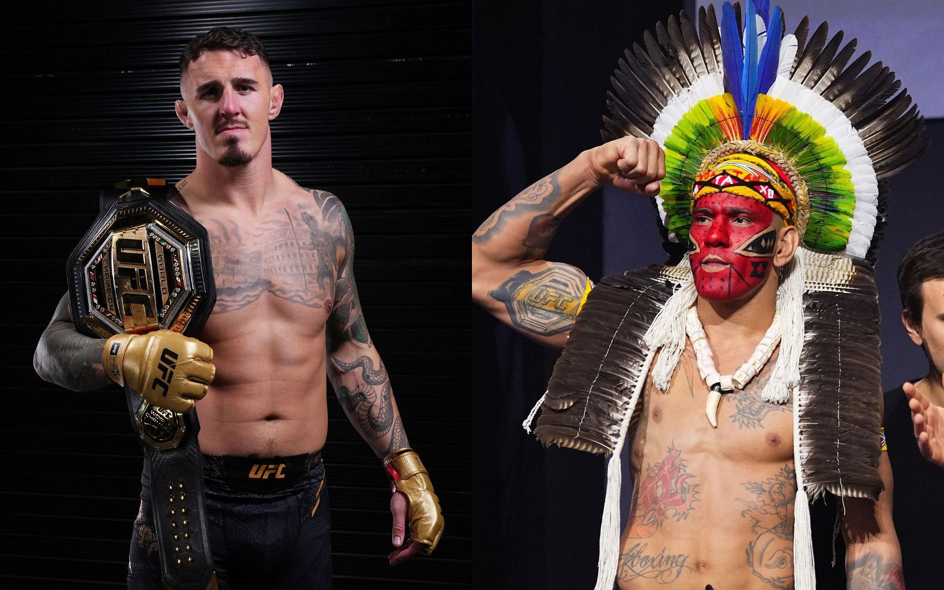 Tom Aspinall (left) weighs in on Alex Pereira