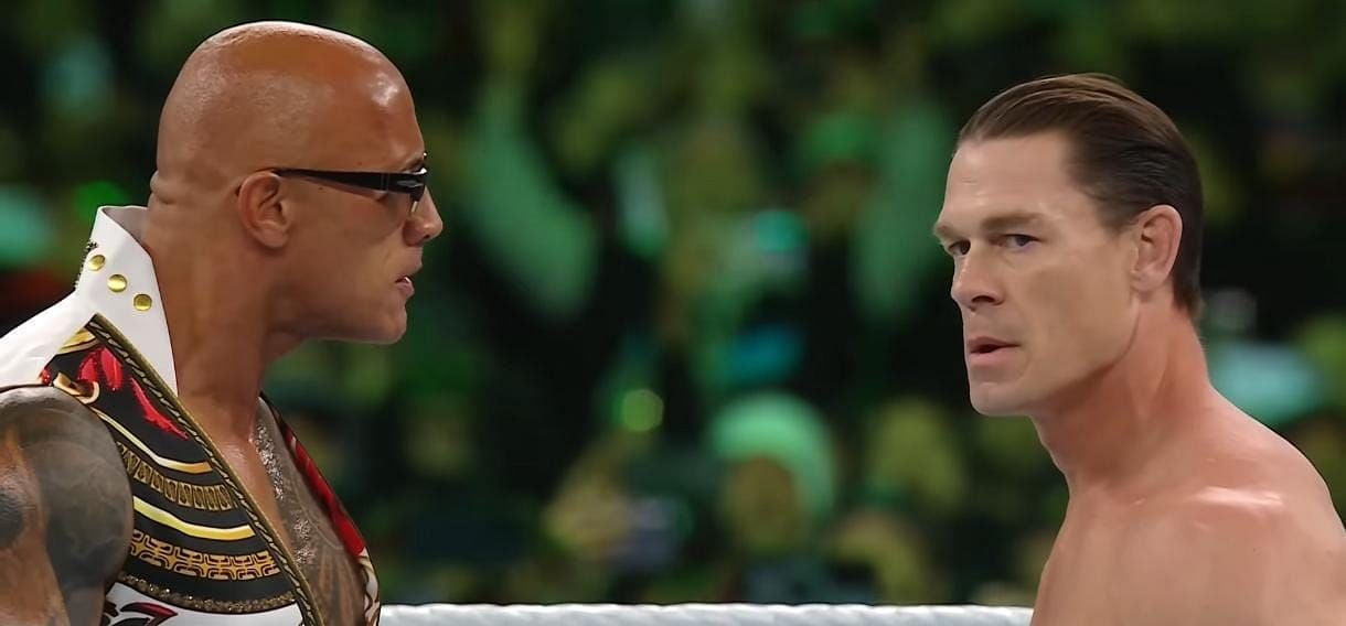 The Rock and John Cena at WrestleMania XL [Image credit: WWE on YouTube]