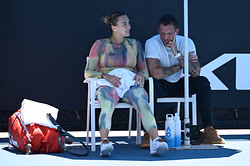 Aryna Sabalenka's boyfriend Georgios reacts as Belarusian soaks up the sun in chic swimwear during relaxing getaway