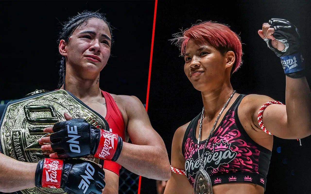 (From left) Allycia Hellen Rodrigues and Phetjeeja Lukjaoporongtom. [Images courtesy from ONE Championship]
