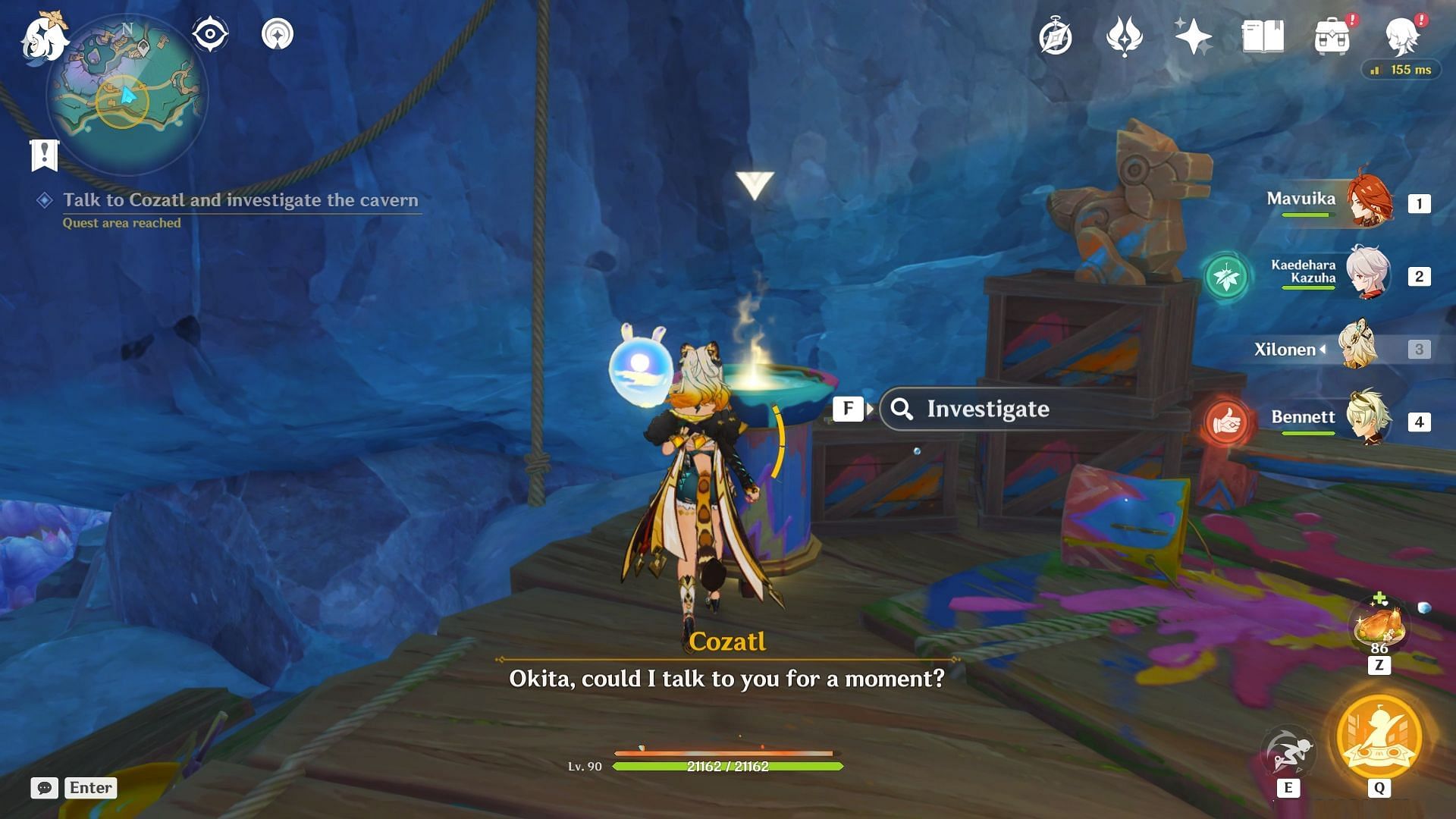 Investigate the cavern (Image via HoYoverse)