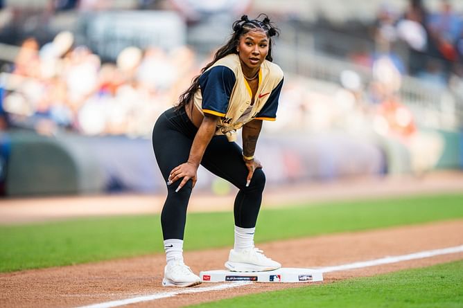 Jordan Chiles shows her exceptional athletic skills at MLB All-Star Celebrity Softball Game