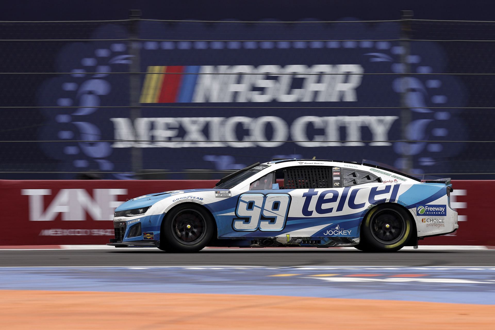 Daniel Suarez (99) during the NASCAR Cup Series Viva Mexico 250. Source: Getty