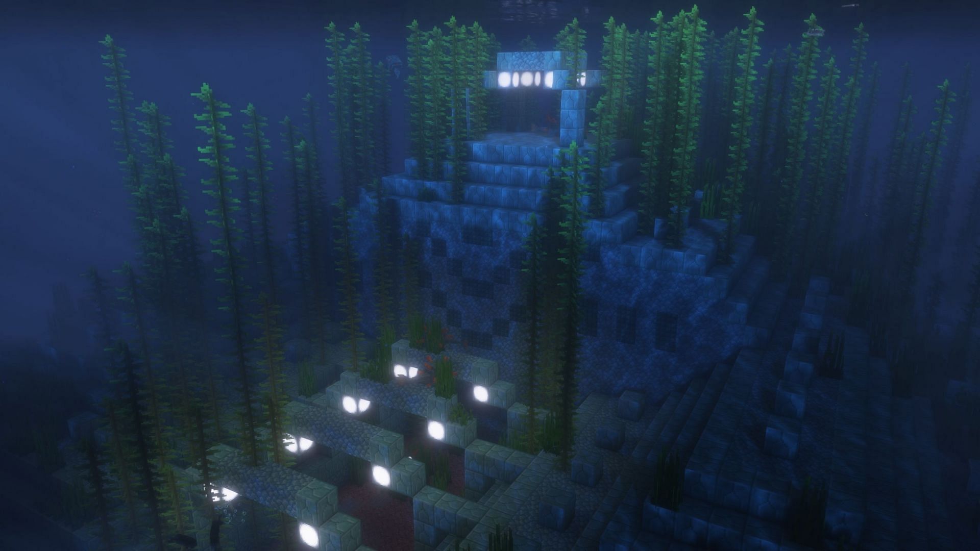 There are several items to loot from Ocean Monument (Image via Sportskeeda Gaming || Mojang Studios)
