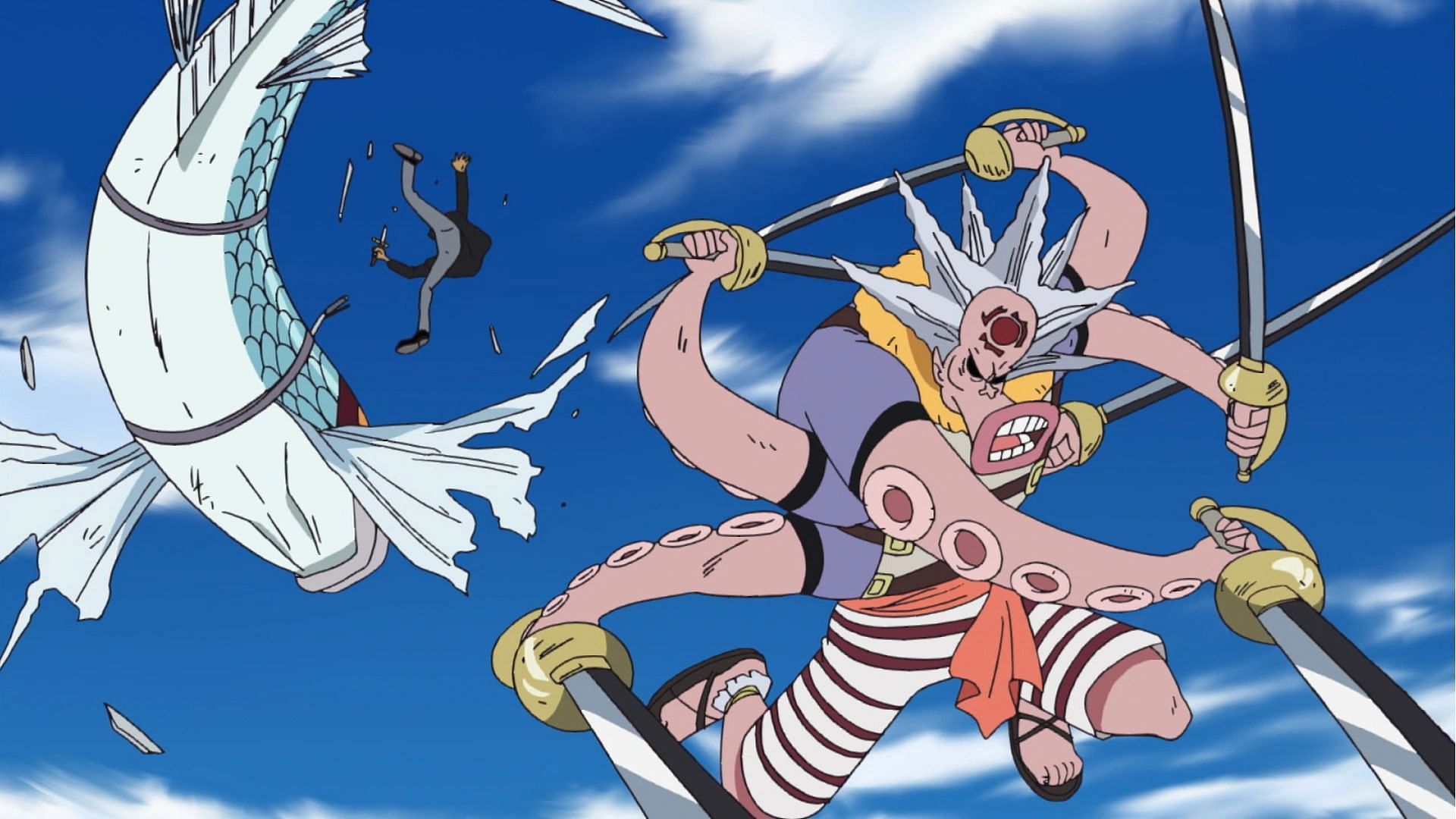 Hatchan&#039;s Six Sword Style as seen in One Piece (Image via Toei Animation)
