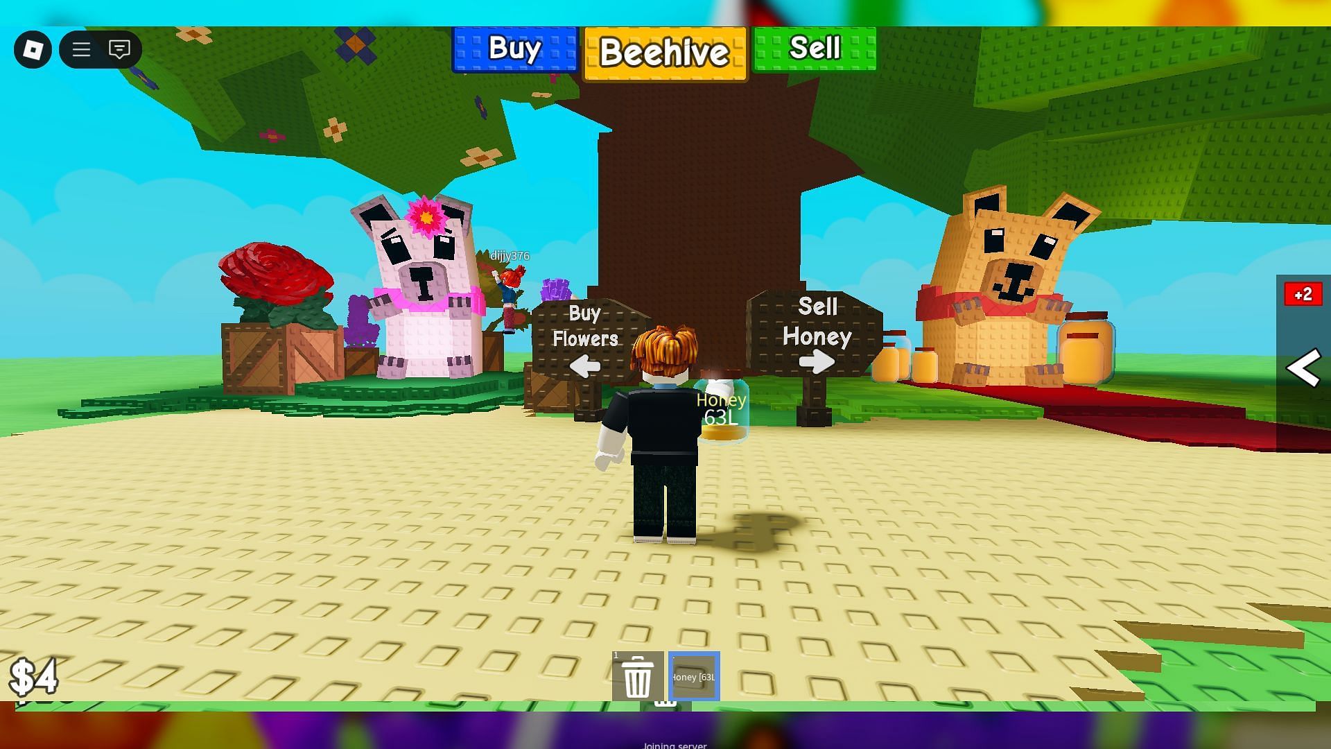 Shop and the honey buyer (Image via Roblox)