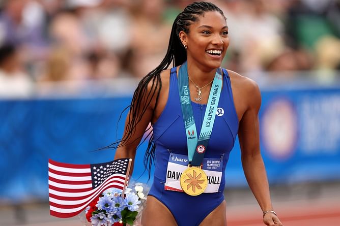 Tara Davis-Woodhall makes feelings known with strong message after Prefontaine Classic victory