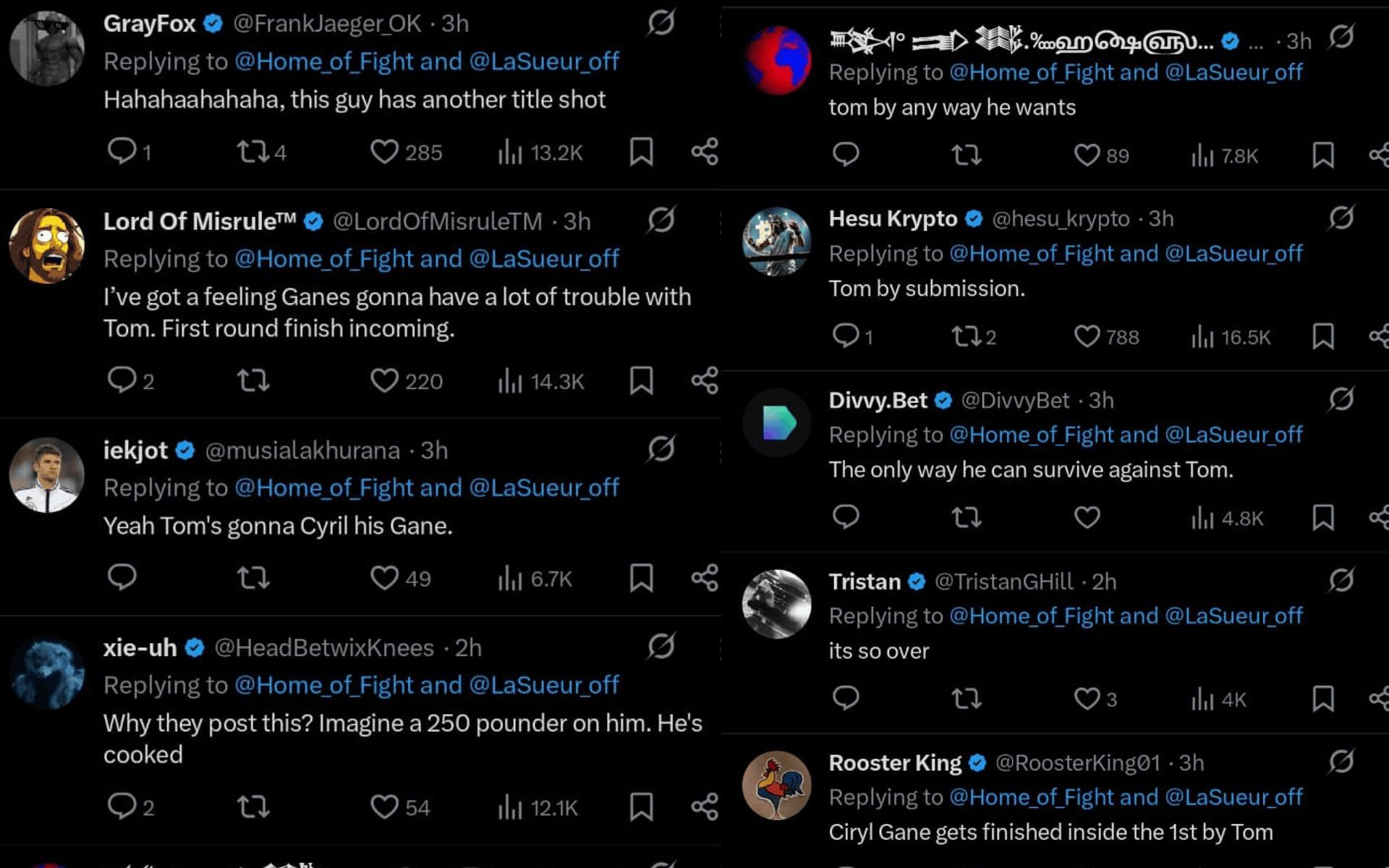 Fans&#039; reaction. [Screenshots courtesy: @Home_of_Fight on X]