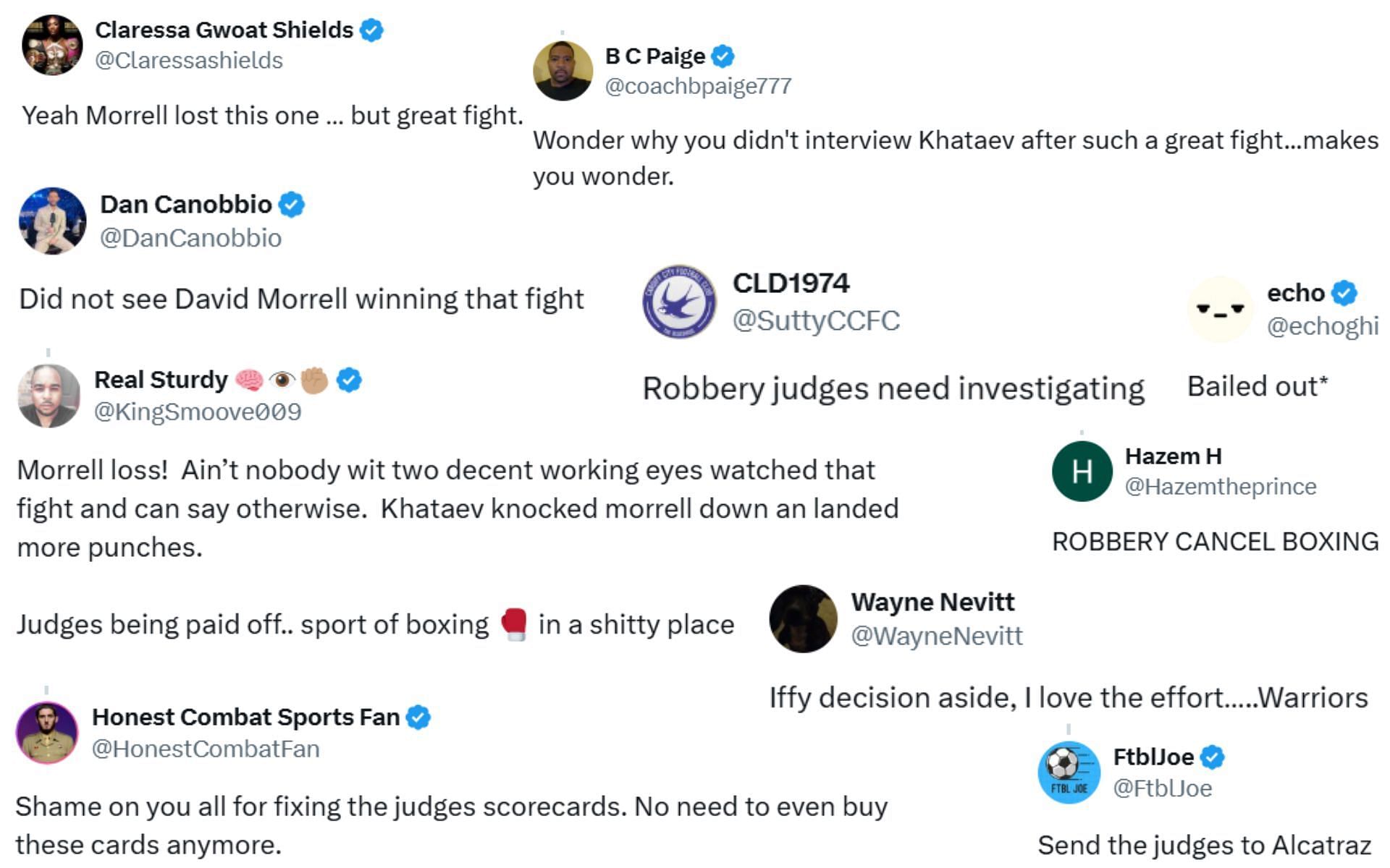 Fan reactions [Screenshots courtesy: @DAZNBoxing on X]