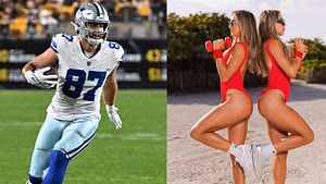 Jake Ferguson's fiancée Haley Cavinder shares breast implant update with twin Hanna 3 months after getting engaged to Cowboys TE