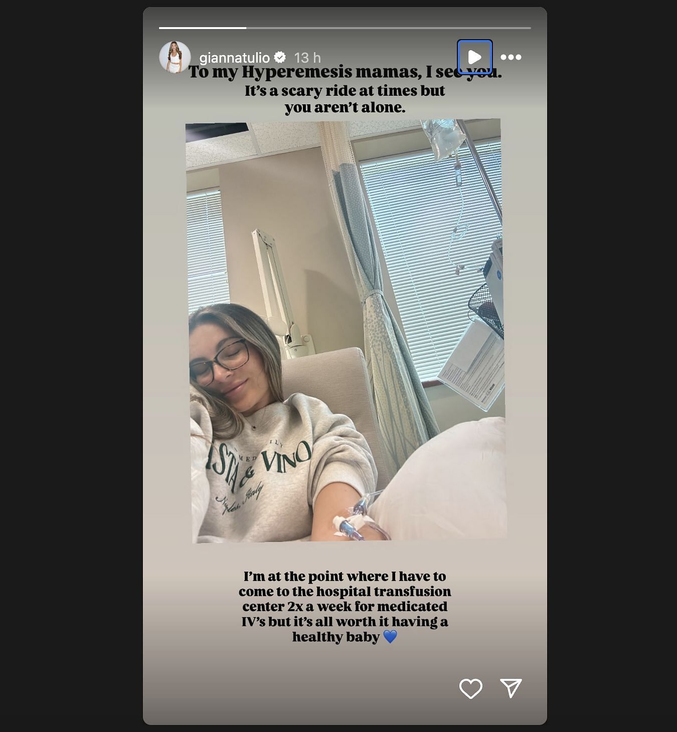 Ryan Blaney&#039;s wife shares Instagram story on her pregnancy. Source:@Instagram/giannatulio