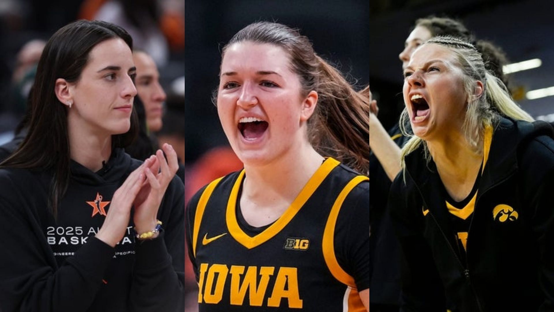 Caitlin Clark, Taylor Stremlow and Callie Levin. Source: Imagn