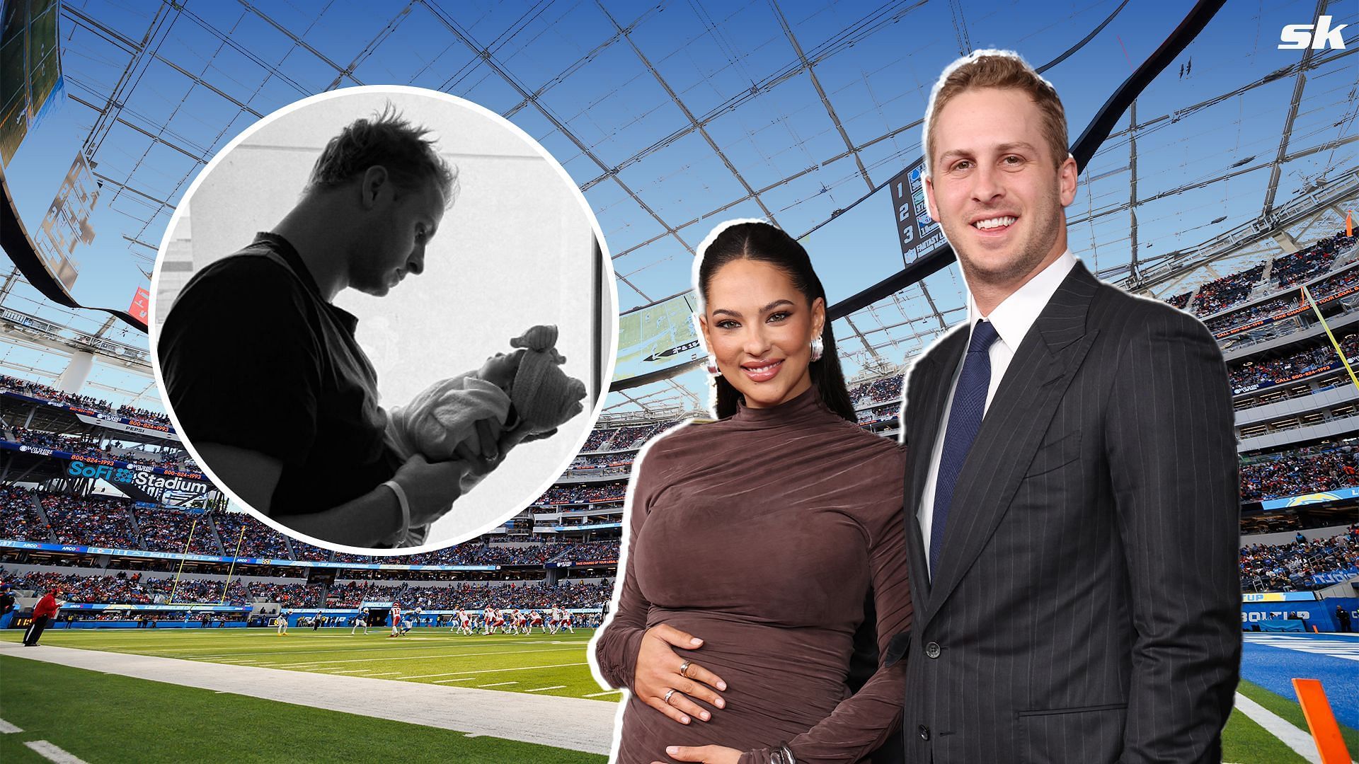 Jared Goff and wife Christen announce the birth of first baby (Image Credit: Getty, Christen/IG)