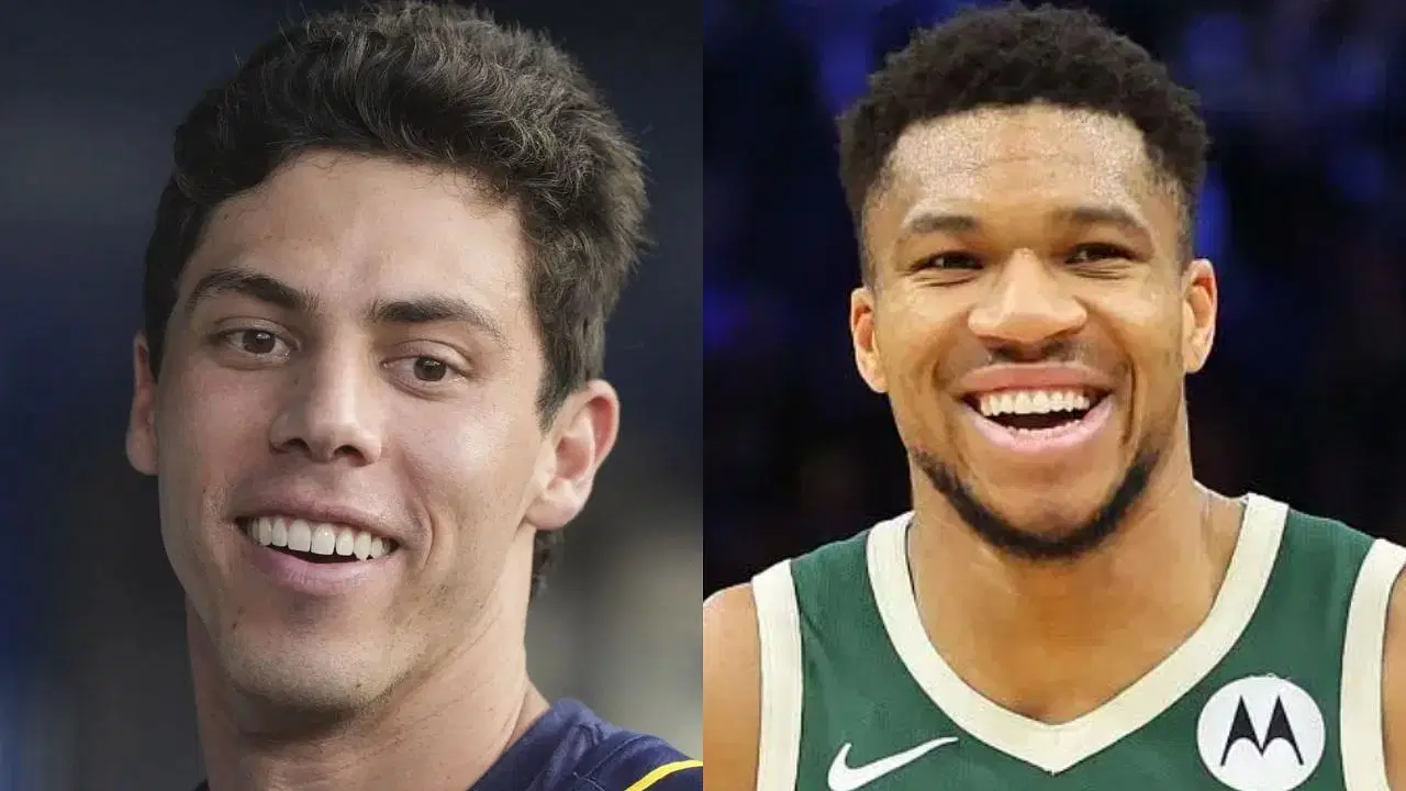 Christian Yelich (L), Giannis Antetokounmpo (R) (Images from - Getty)