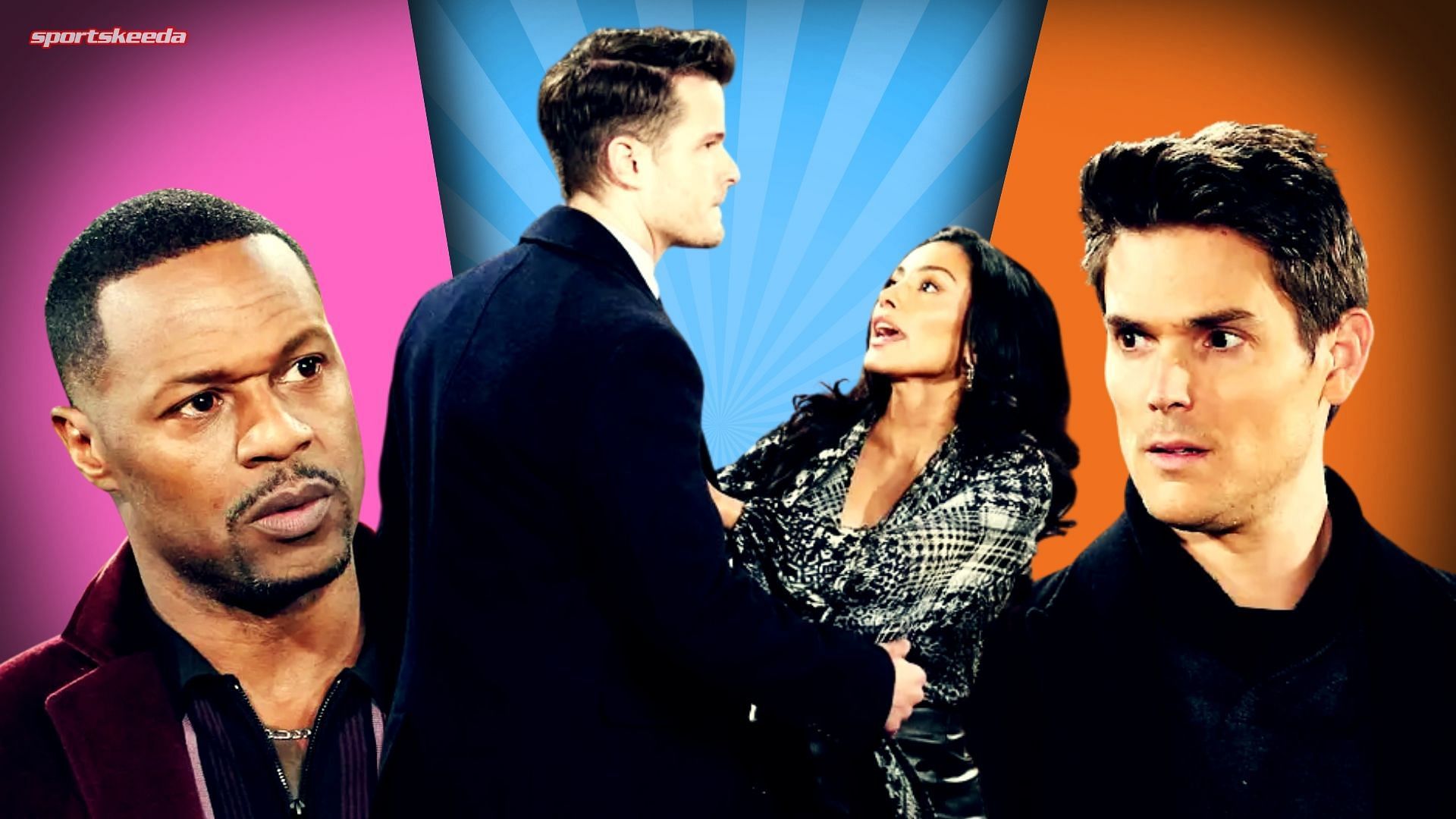 Damian, Adam, Kyle and Audra on The Young and the Restless (Custom edit by sportskeeda, Original Image [CBS])