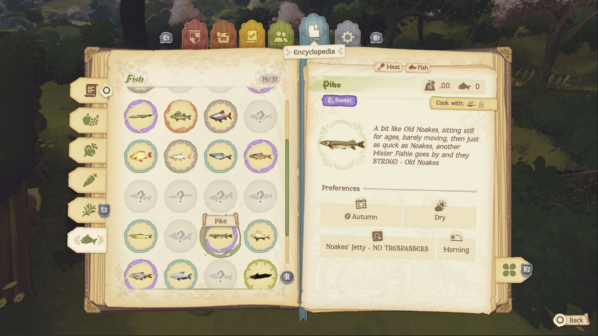 Your encyclopedia has tons of useful information, the more fish you catch; take advantage of it! (Image via Take-Two Interactive)
