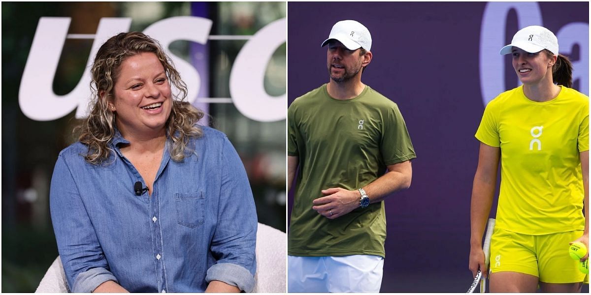 Kim Clijsters, Wim Fissette and Iga Swiatek