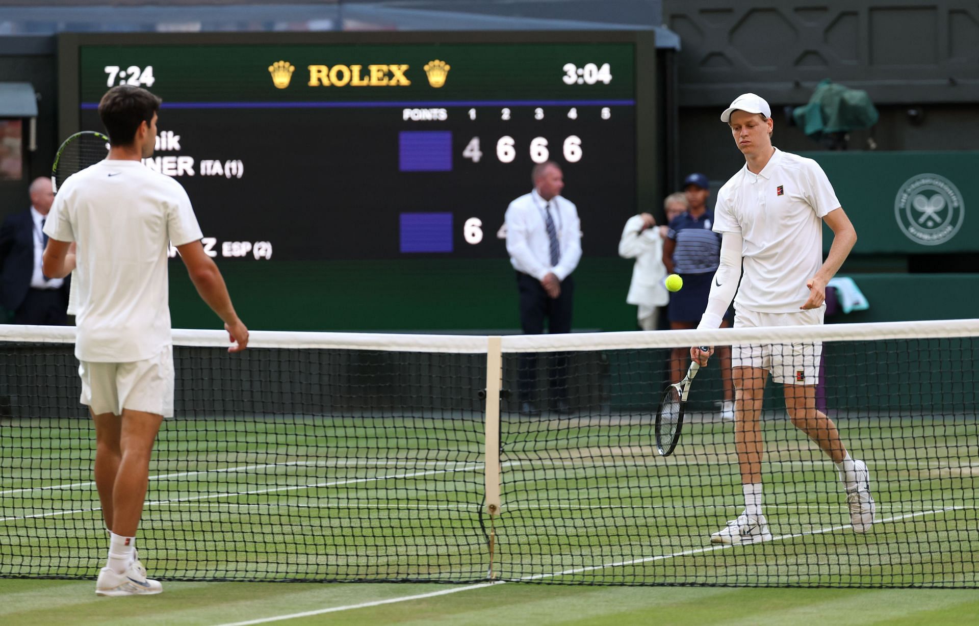 Jannik Sinner was playing in his 100th Grand Slam match at the 2025 Wimbledon final. (Source: Getty)