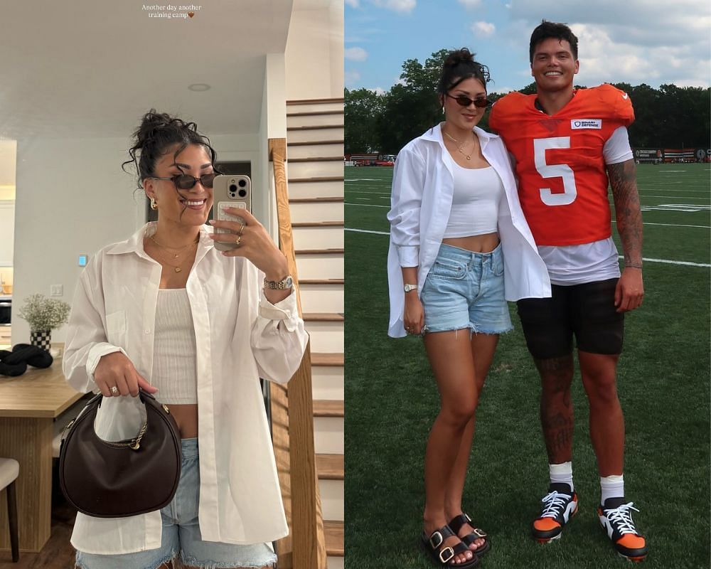 Dillon Gabriel&#039;s fianc&eacute;e Zo Caswell shows off chic summer outfit at Browns training camp [IG/@zo.caswell]