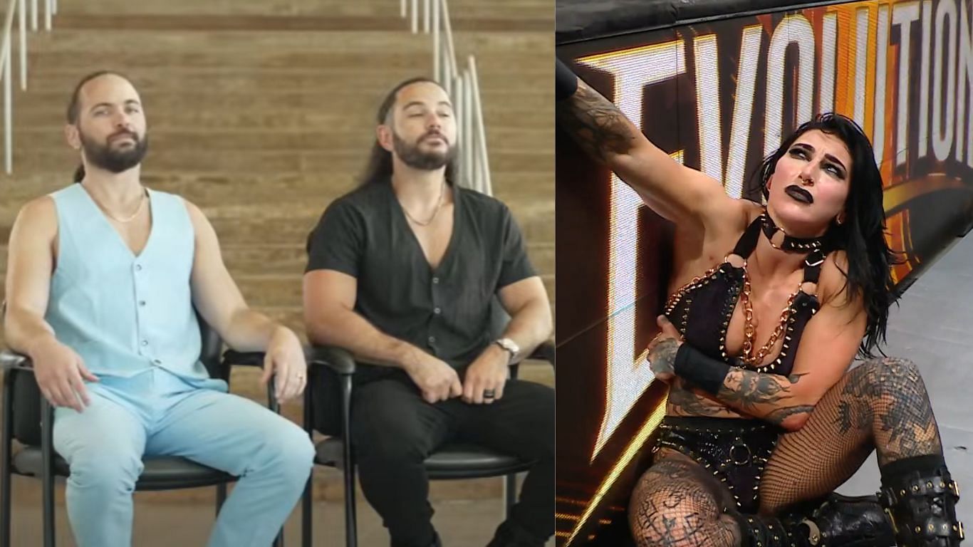 The young Bucks (left) and Rhea Ripley (right) [ Images from AEW
