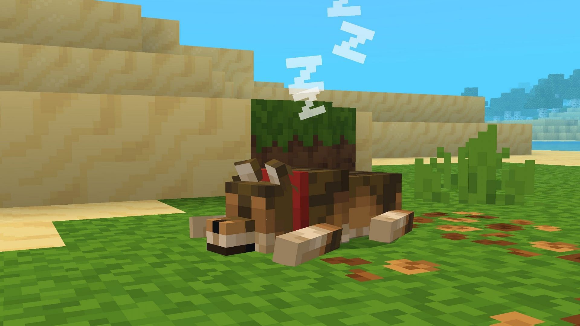 Wolf is a great pet that can help you fight off any hostile creature (Image via Sportskeeda Gaming || Mojang Studios)